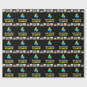 4e verjaardag: Regenboog "4"; Aangepaste foto's &  Cadeaupapier (Vlak)