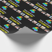 4e verjaardag: Regenboog "4"; Aangepaste foto's &  Cadeaupapier (Hoek)