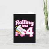 4e verjaardag rolschaatsen 4 jaar oud Schaats Kaart (Voorkant)