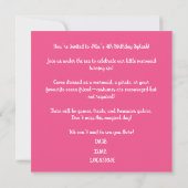 4e Verjaardag Roze en Blauwgroen Zeemeermin Karika Kaart (Achterkant)