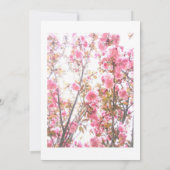 4e verjaardag roze kersen bloemig vierde aangepast kaart (Achterkant)