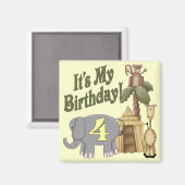 4e verjaardag Safari Magneet (Voorkant / Achterkant)