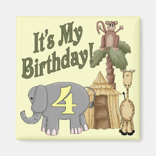 4e verjaardag Safari Magneet