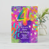 4e Verjaardag Schilderfeestje Kaart (Staand voorkant)