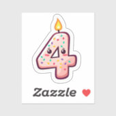 4e verjaardag Sticker (Vel)