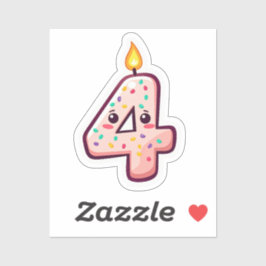 4e verjaardag Sticker