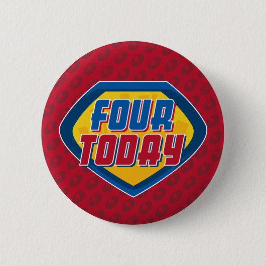 4e verjaardag superheld Button Badge (Voorkant)