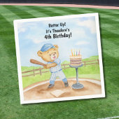 4e Verjaardag Tee Ball Teddibeer Honkbal Servet
