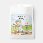 4e Verjaardag Tee Ball Teddybeer Honkbal Bedankzakje (Voorkant)
