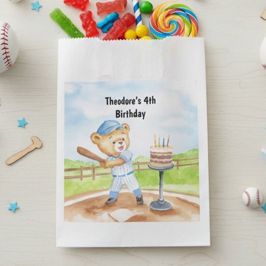 4e Verjaardag Tee Ball Teddybeer Honkbal Bedankzakje