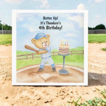 4e Verjaardag Tee Ball Teddybeer Honkbal