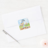 4e verjaardag Tee Ball Teddybeer honkbal Vierkante Sticker (Envelop)