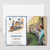 4e verjaardag trein foto kaart (Voorkant / Achterkant)