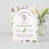 4e verjaardag uitnodiging (Staand voorkant)