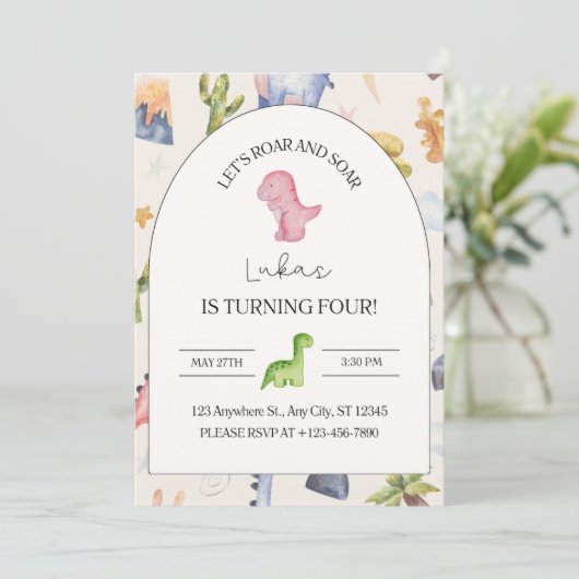 4e verjaardag uitnodiging (Staand voorkant)