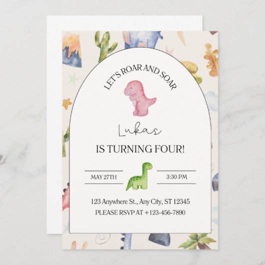 4e verjaardag uitnodiging (Voorkant / Achterkant)