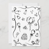 4e verjaardag uitnodiging, met de hand getekend 4e kaart (Achterkant)