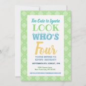 4e verjaardag Uitnodiging woorden (Voorkant)