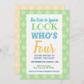 4e verjaardag Uitnodiging woorden (Voorkant / Achterkant)