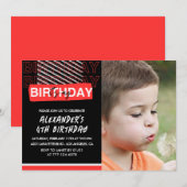4e verjaardag uitnodigingen jongen Party Foto Rood (Voorkant / Achterkant)
