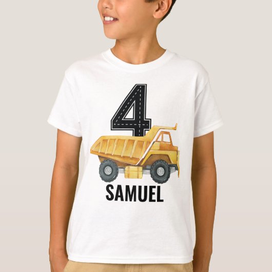 4e verjaardag van de bouw van de vrachtwagen Truck T-shirt (Voorkant)
