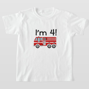 4e verjaardag van de brandweermotor t-shirt