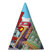 4e verjaardag van de brandweerwagen feesthoedjes (Rechts)