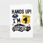 4e verjaardag van de cadeau van de politie 4 jaar  kaart (Voorkant)