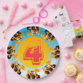 4e verjaardag van de Kinder oprichtingspartij Papieren Bordje (Feest)