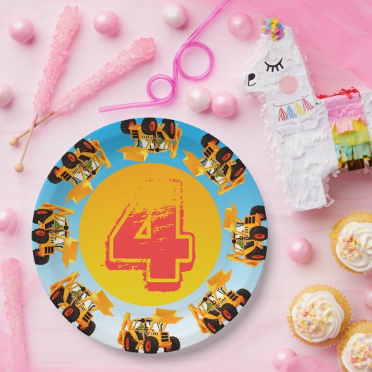 4e verjaardag van de Kinder oprichtingspartij Papieren Bordje (Feest)