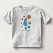 4e verjaardag van de planeten van het zonnestelsel kinder shirts (Voorkant)