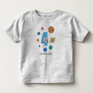 4e verjaardag van de planeten van het zonnestelsel kinder shirts