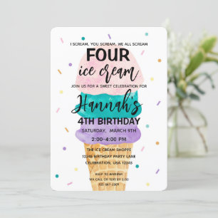 4e verjaardag van de uitnodiging van de meisjespar