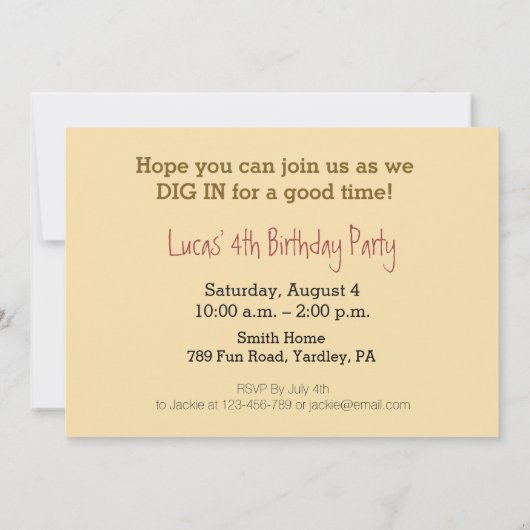 4e verjaardag van de uitnodiging van de partij "Bi (Achterkant)