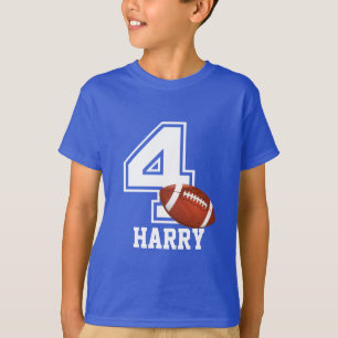 4e verjaardag van het football van de jongen van d t-shirt