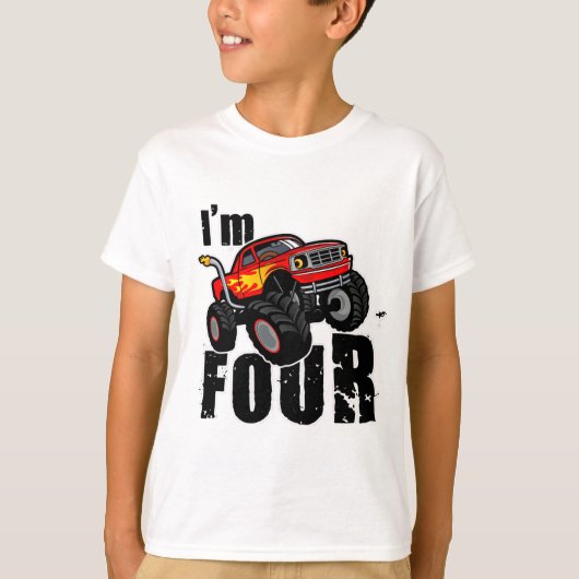 4e verjaardag van het Monster Truck T-shirt (Voorkant)