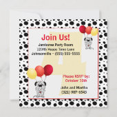 4e verjaardag van kind Rood en Geel Dalmatiër Kaart (Achterkant)