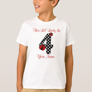 4e verjaardag van Ladybug Gepersonaliseerd T-shirt