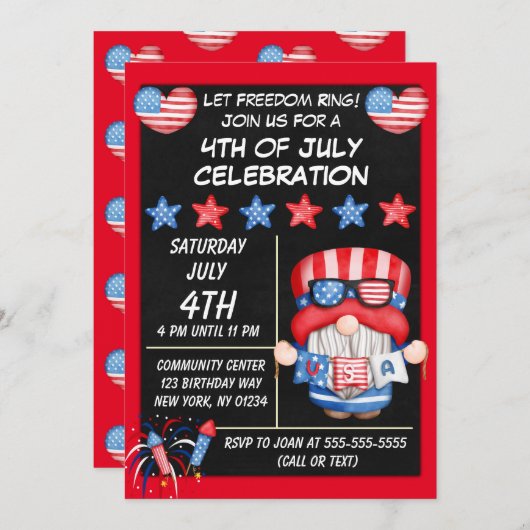 4e verjaardag van uitnodiging van de partij van ju (Voorkant / Achterkant)