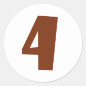 4e Verjaardag Verbrand Sinaasappel 4 Ronde Sticker (Voorkant)