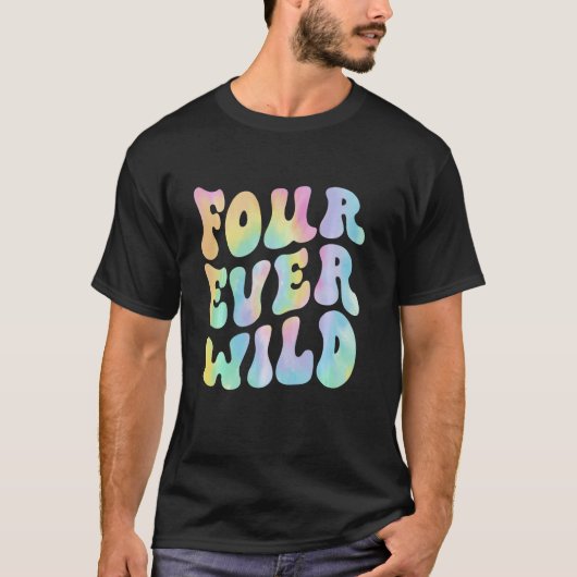 4e Verjaardag Vier Ooit Wilde Regenboog Vierde Bda T-shirt (Voorkant)