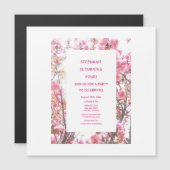 4e verjaardag vierde aangepaste leeftijd roze kers magnetische uitnodiging (Voorkant / Achterkant)