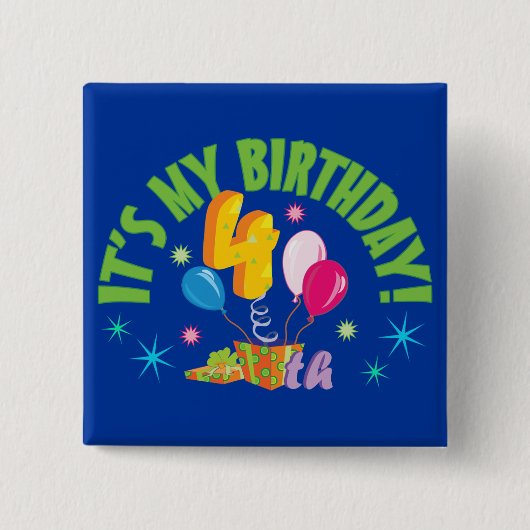 4e verjaardag vierkante button 5,1 cm (Voorkant)