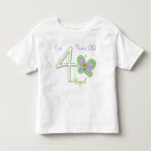 4e verjaardag vlinder kinder shirts (Voorkant)