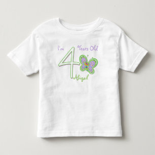 4e verjaardag vlinder kinder shirts