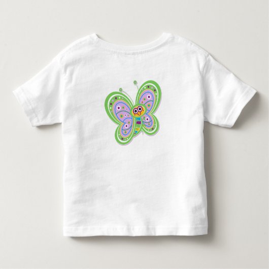 4e verjaardag vlinder kinder shirts (Achterkant)