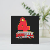 4e verjaardag vuurwapenbrandweerschotel brandende  kaart (Staand voorkant)