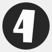 4e Verjaardag Wit 4 Ronde Stickers (Voorkant)