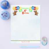4e Verjaardagsfeest Royal Bear Scrapbook Papier 2 Flyer (Enkel)