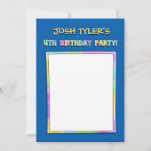 4e verjaardagsfeest Voeg een foto toe Dierenuitnod Kaart (Achterkant)